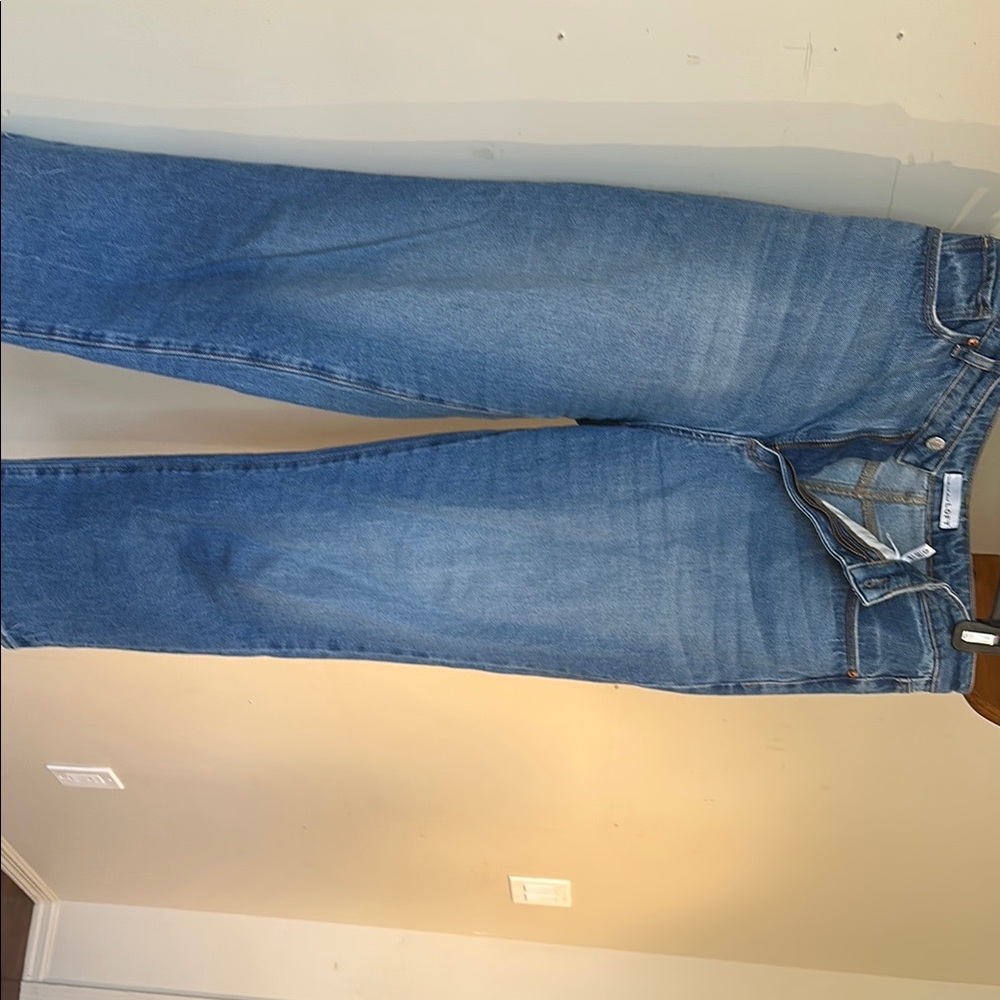 LOFT Curvy High Rise Straight Jeans In Classic Mid Wash size 30/10